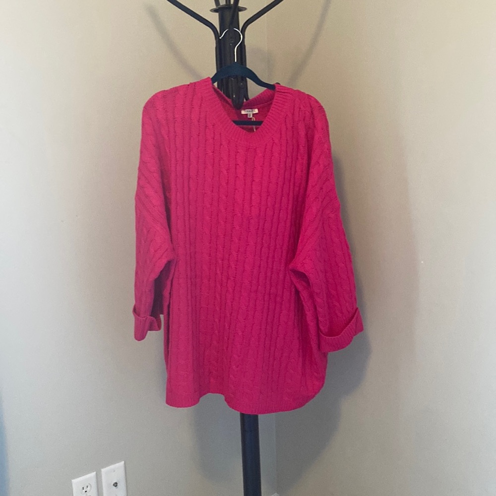 Jodifl Pink Oversized Knit Sweater